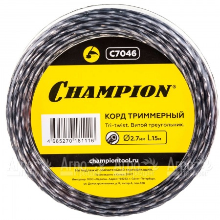 Корд триммерный Champion Tri-twist 2.7мм, 15м (витой треугольник)  в Костроме