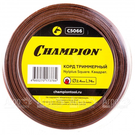 Корд триммерный Champion Nylplus Square 2.4мм, 74м (квадрат)+нож  в Костроме