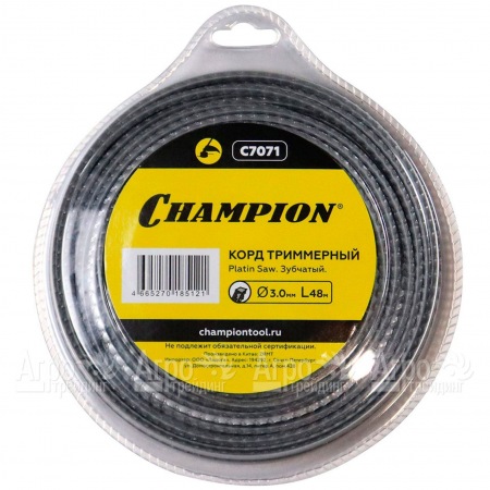 Корд триммерный Champion Platin Saw 3.0мм, 48м (зубчатый)+нож  в Костроме