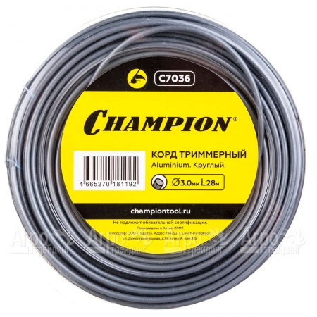 Корд триммерный Champion Aluminium 3.0мм, 28м (круглый)  в Костроме