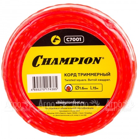 Корд триммерный Champion Twisted Square 1.6мм, 15м (витой квадрат)  в Костроме