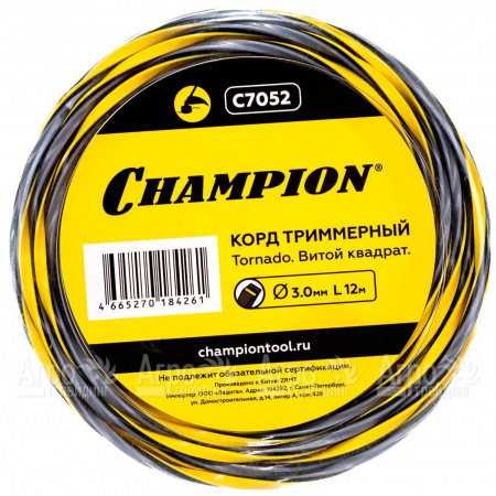 Корд триммерный Champion Tornado 3.0мм, 12м (витой квадрат)  в Костроме