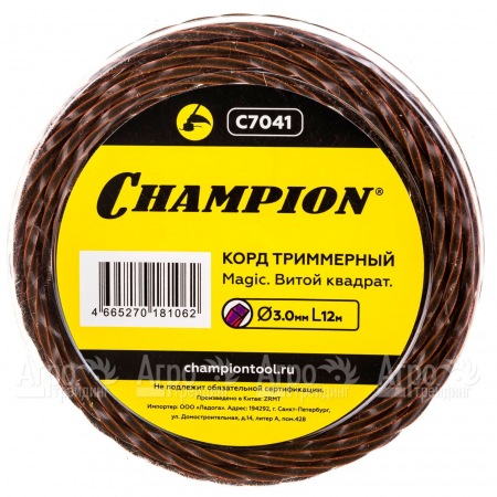 Корд триммерный Champion Magic 3мм, 12м (витой квадрат)  в Костроме