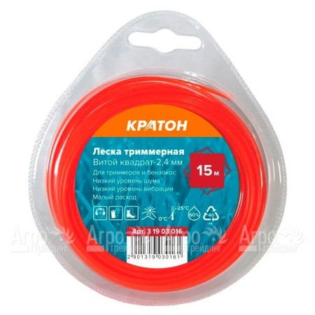 Леска триммерная Кратон Витой квадрат-2.4 мм в Костроме