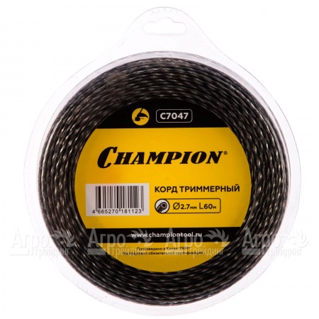 Корд триммерный Champion Tri-twist 2.7мм, 60м (витой треугольник)+нож  в Костроме