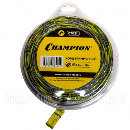 Корд триммерный Champion Tornado 2.4мм, 68м (витой квадрат)+нож  в Костроме