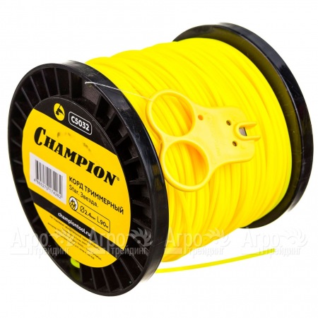 Корд триммерный Champion Star 2.4мм, 90м (звезда)+нож  в Костроме