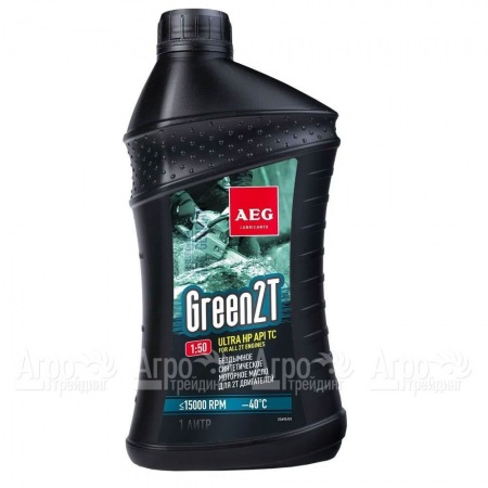 Масло синтетическое AEG Green HP 2T Motor Oil API TC 1 л для 2-х тактных двигателей  в Костроме