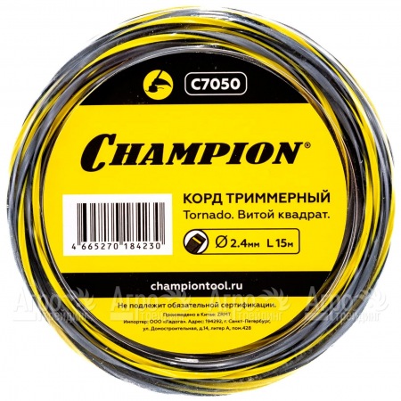 Корд триммерный Champion Tornado 2.4мм, 15м (витой квадрат)  в Костроме