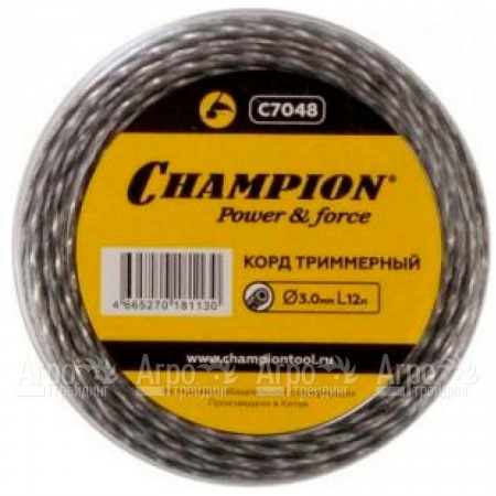 Корд триммерный Champion Tri-twist 3.0мм, 12м (витой треугольник)  в Костроме